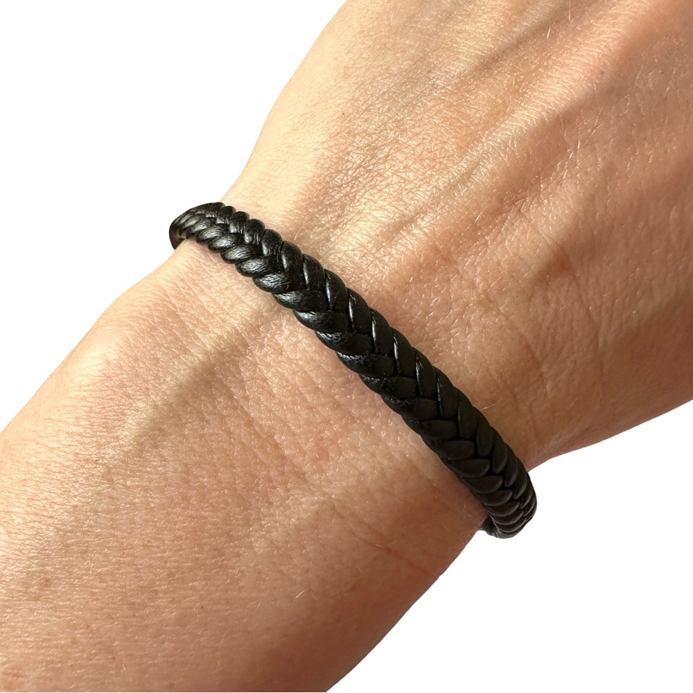 ⭐️ 5 for $25 Black Braided Leather Adjustable Bracelet